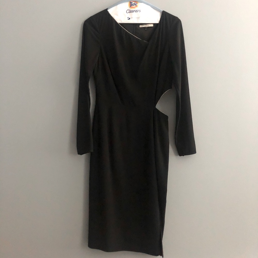 Halston Heritage long sleeve side cutout dress - 4